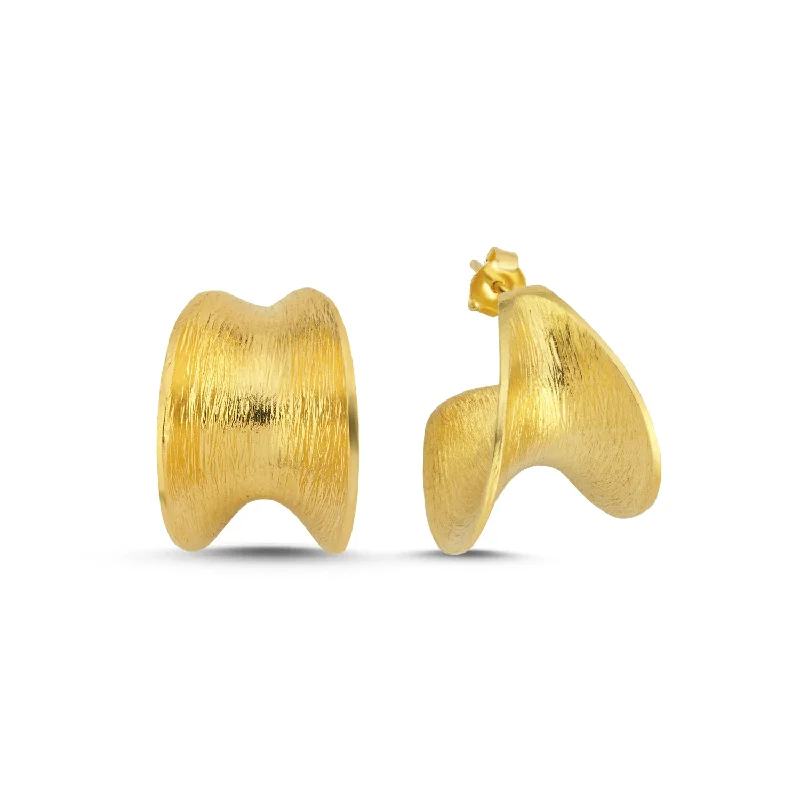 Women’s crystal earrings-Golden Chunky Earrings