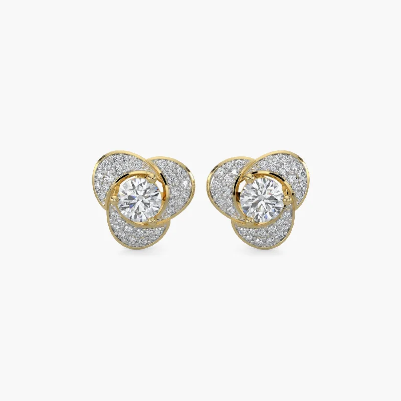 Women’s sparkly earrings-Diamond Earrings 1.32 cts TW 18k Gold