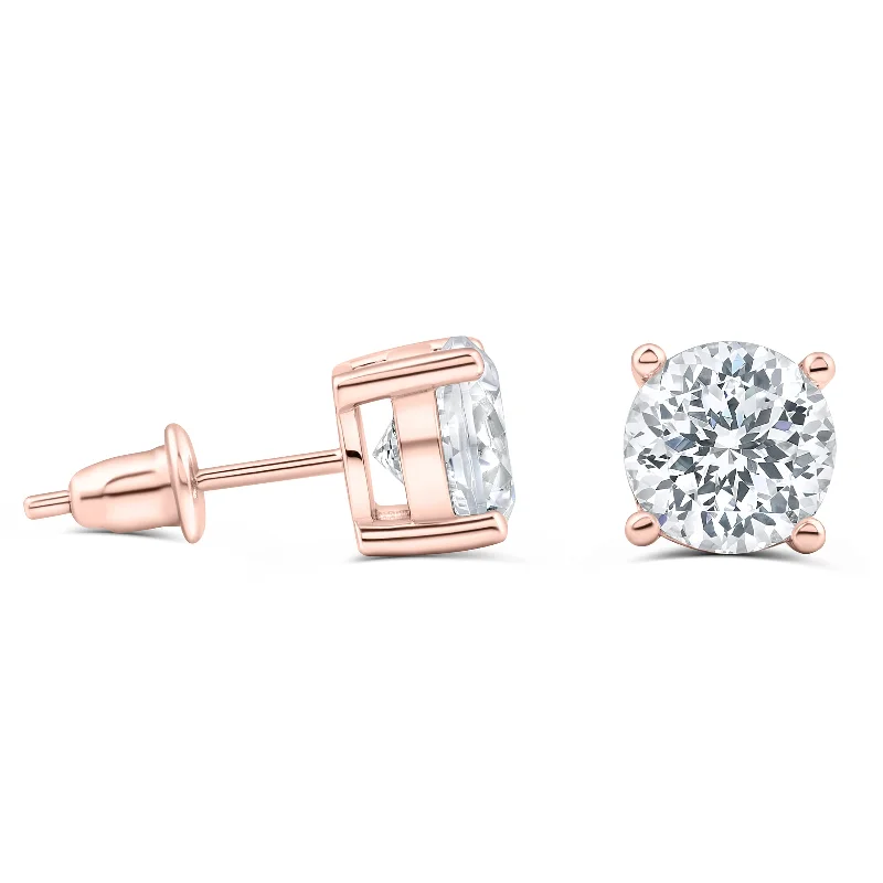 Women’s heart earrings-The Ritz - Rose Gold