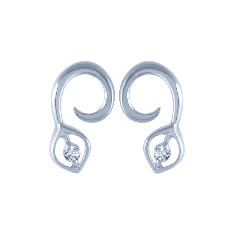 Women’s drop dangle earrings-14k (585) White Gold And Diamond Stud Earrings For Women