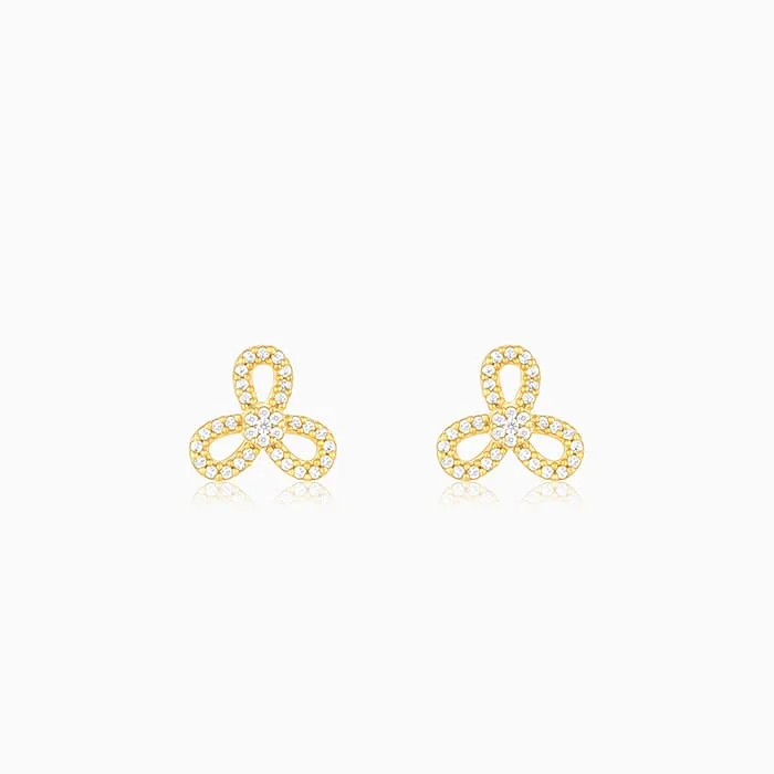 Women’s hoop and stud earrings-Golden Trifecta Earrings