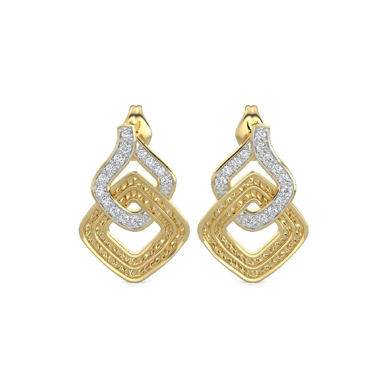 Women’s monogram earrings-Diamond Earrings 0.19 cts TW 18k Gold