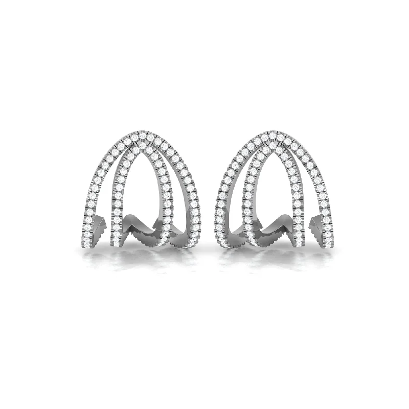 Women’s square earrings-Vintage Diamond Hoop Earrings