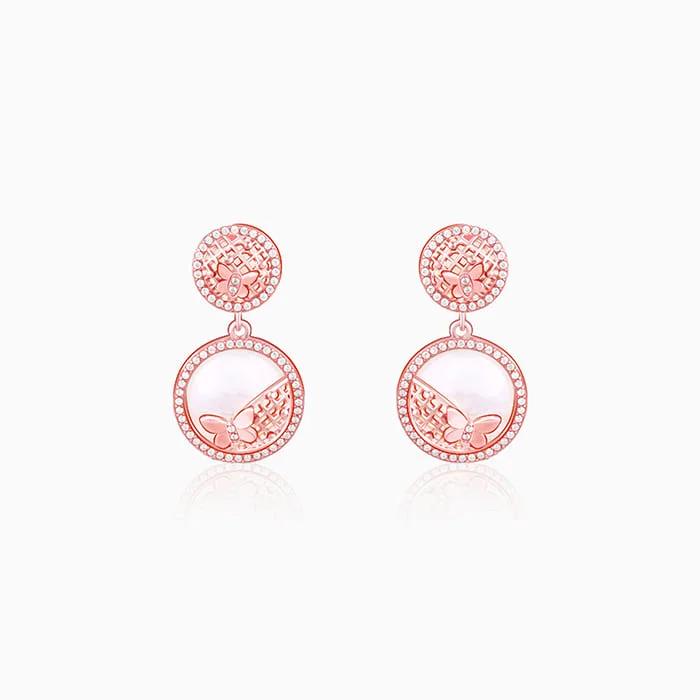 Women’s sapphire earrings-Rose Gold Filigree Elegance Earrings