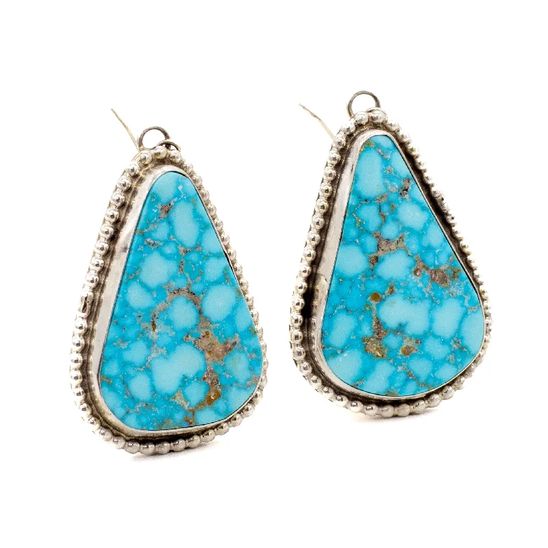 Women’s sophisticated earrings-Pricilla Apache Handmade Sterling Silver Turquoise Earrings