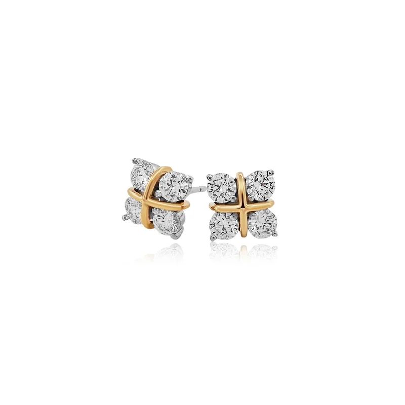 Women’s oversized earrings-Diamond Earrings Tops 1.63 carats TW