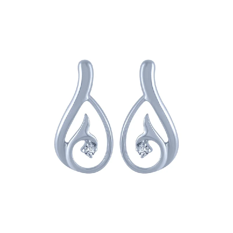 Women’s chandelier earrings-14k (585) White Gold And Diamond Stud Earrings For Women