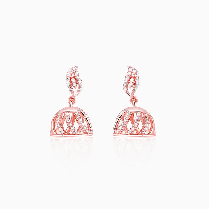 Women’s stud earrings-Rose Gold Shamli Jhumki Earrings