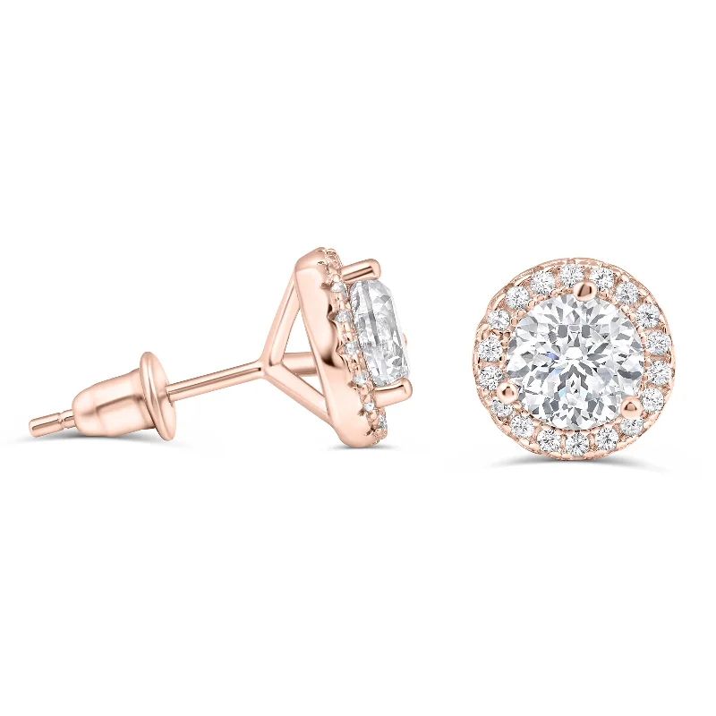 Women’s bold earrings-The Duet - Rose Gold