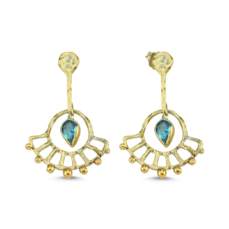 Women’s drop earrings-Blue Topaz Earring