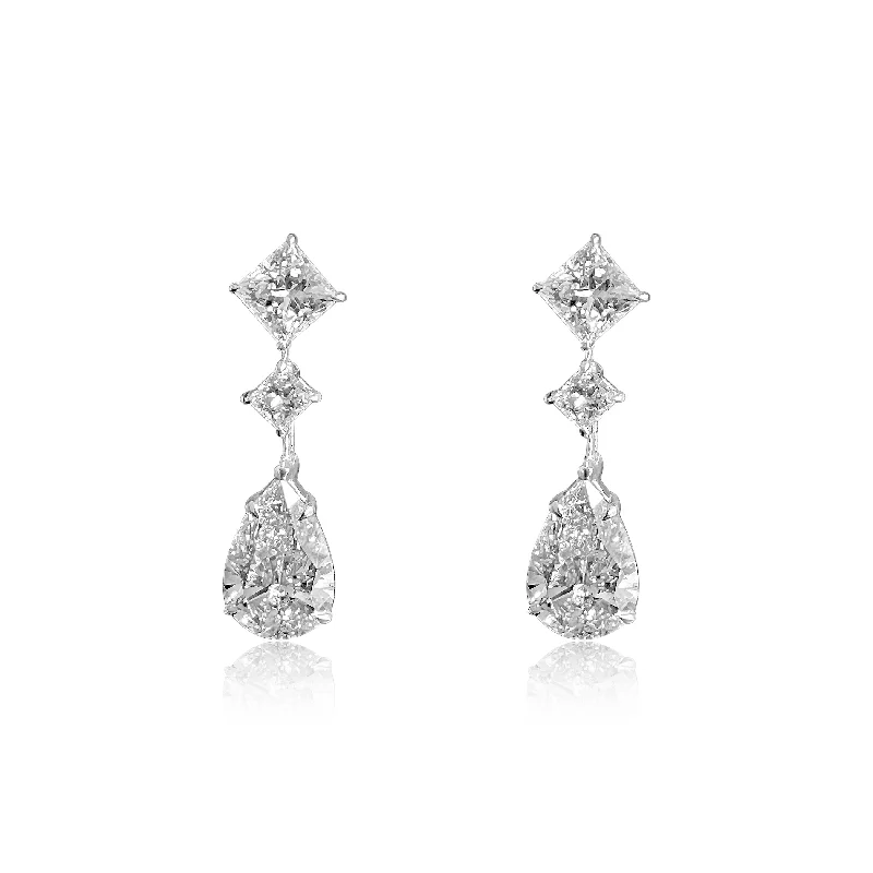 Women’s dangle earrings-Elegant Pear drop Earrings 8.66cts TW