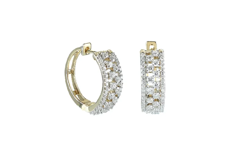 Women’s stackable earrings-1 ctw Diamond Earrings 14k Gold