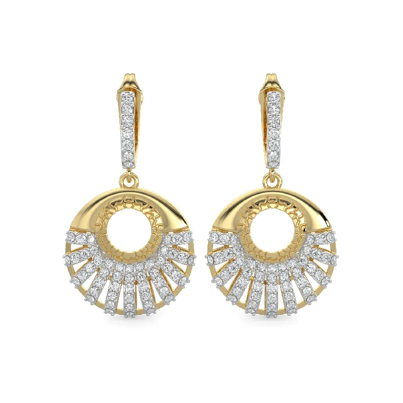 Women’s fashionable earrings-Diamond Earrings 0.89 cts TW 18k Gold