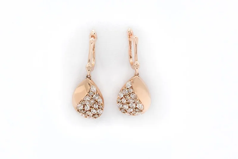 Women’s heart earrings-LeVian 1 1/2 ctw Vintage-Style Strawberry Gold Earrings