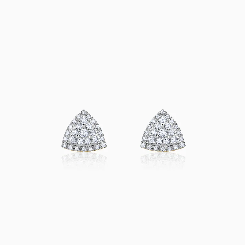 Women’s geometric earrings-Gold Glitter Punch Diamond Earrings