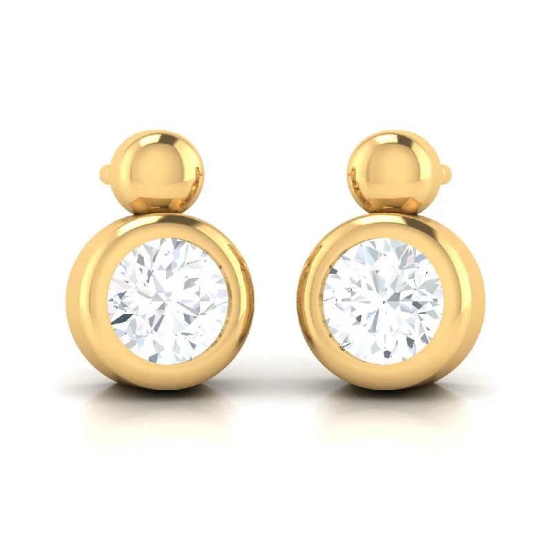 Women’s drop dangle earrings-Classic Diamond Ball Earrings