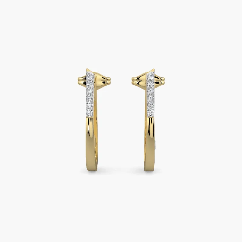 Women’s gold-plated earrings-Diamond Earrings 0.08 cts TW 18k Gold