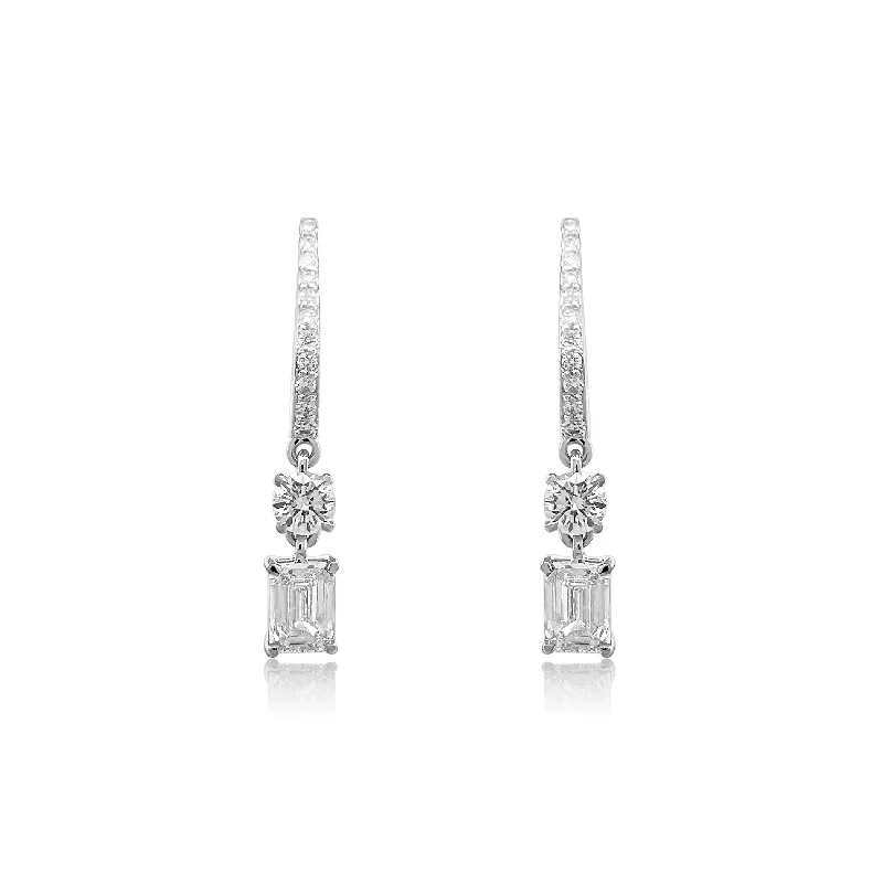 Women’s modern earrings-Diamond Earrings  2.59 cts TW