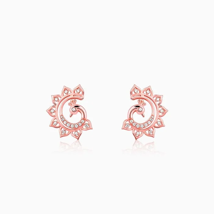 Women’s trendy hoop earrings-Rose Gold Morni Earrings