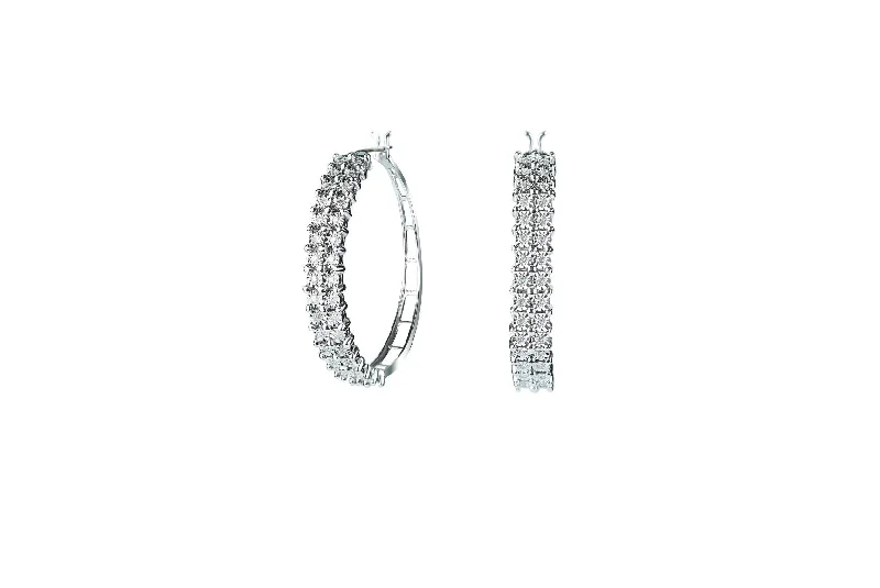 Women’s celestial earrings-1/3 ctw Diamond Hoop Earrings