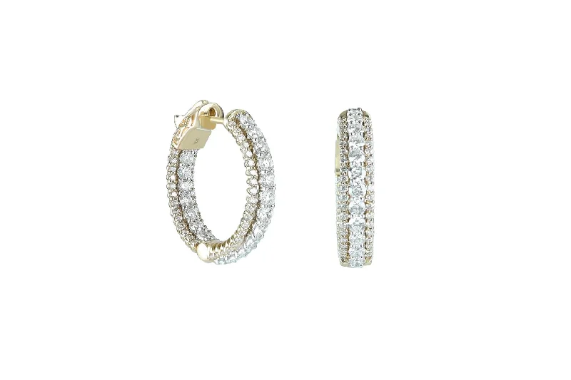 Women’s fashionable earrings-3 1/2 ctw Diamond Hoop Earrings