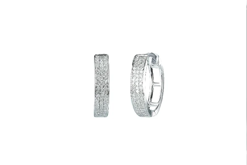 Women’s glitter earrings-1/4 ctw Diamond Hoop Earrings