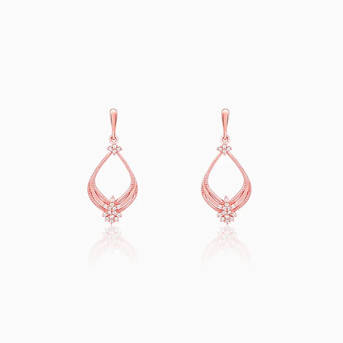 Women’s trendy earrings-Rose Gold Princess Earrings