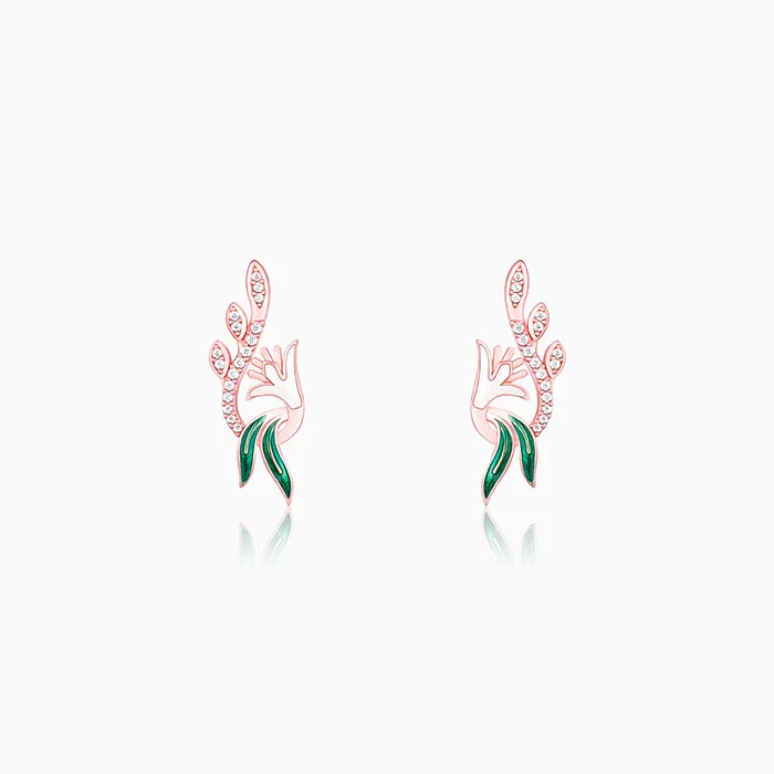 Women’s trendy earrings-Rose Gold Musli Blossom Earrings