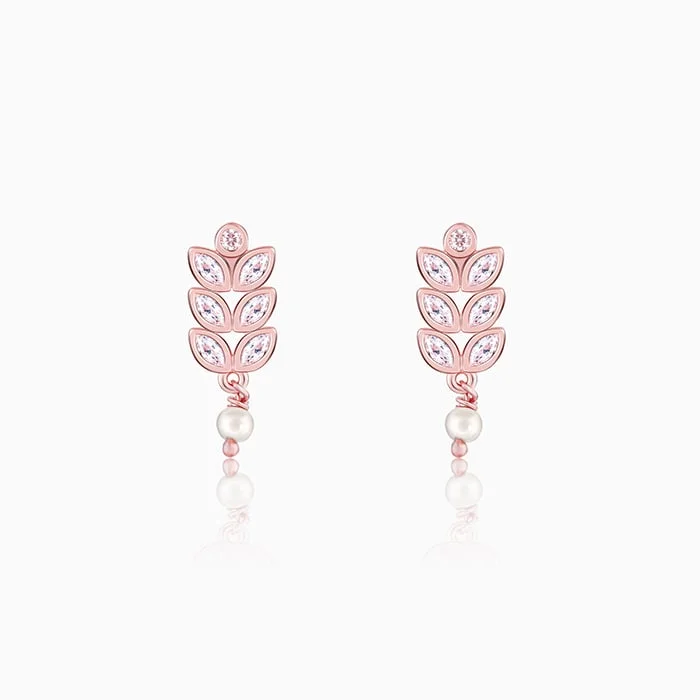 Women’s elegant hoop earrings-Rose Gold Gleam of Glamour Earrings