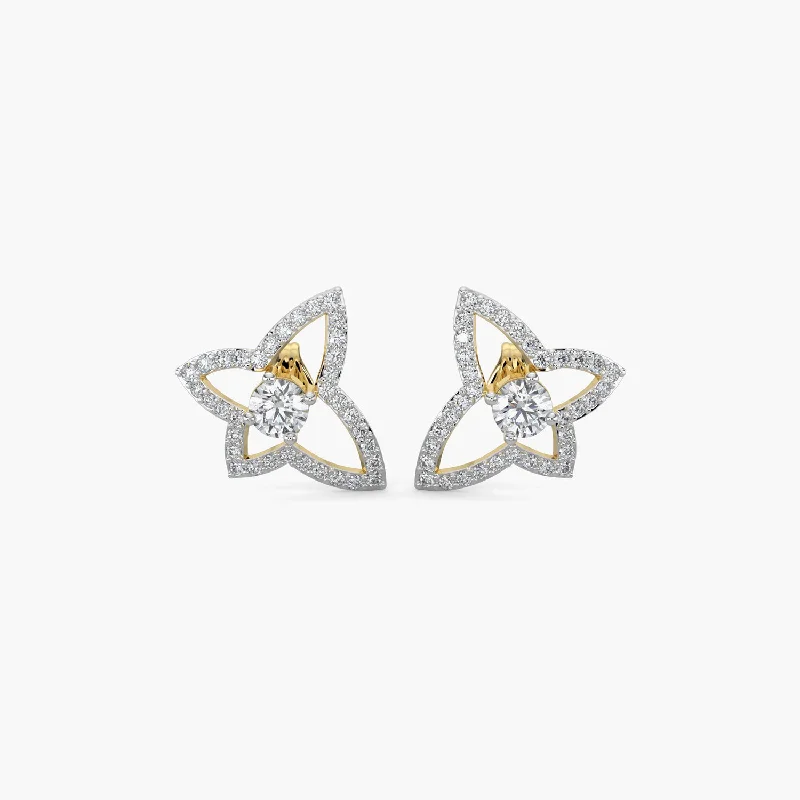 Women’s modern hoop earrings-Diamond Earrings 0.70 cts TW 18k Gold