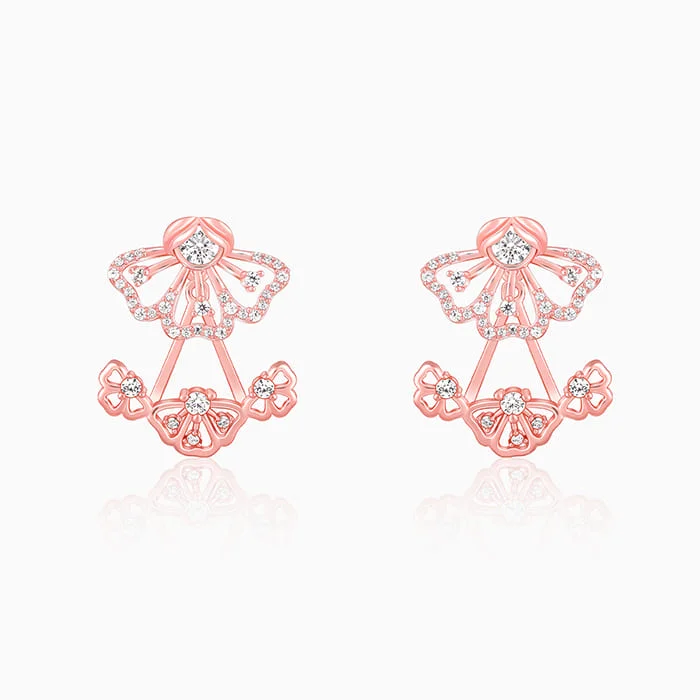 Women’s simple earrings-Rose Gold Eyebright Convertible Earrings