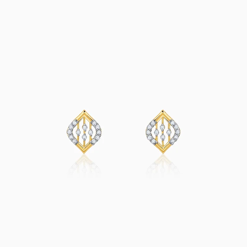 Women’s elegant drop earrings-Gold Blad Diamond Earrings