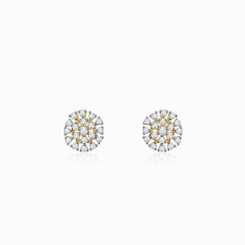 Women’s bridal earrings-Gold Floral Flicker Diamond Earrings