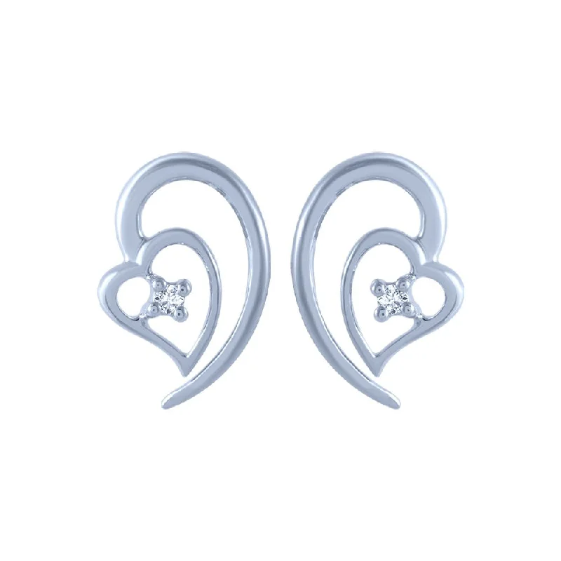 Women’s silver drop earrings-14k (585) White Gold And Diamond Stud Earrings For Women