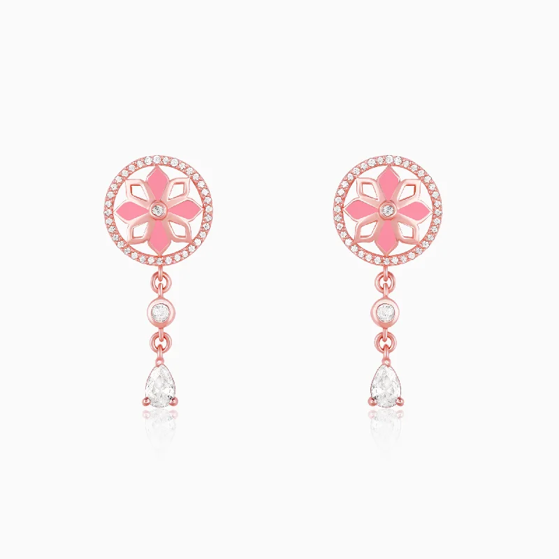 Women’s dangle earrings-Rose Gold Mughal Royalty Earrings