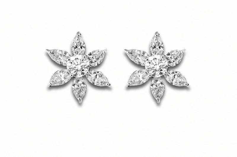 Women’s designer earrings-Diamond Earrings 4.34cts TW