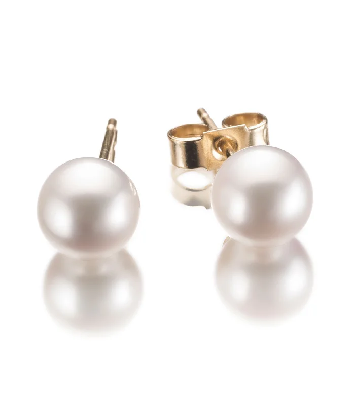 Women’s cute dangle earrings-Classic 18k Gold Pearl Earrings