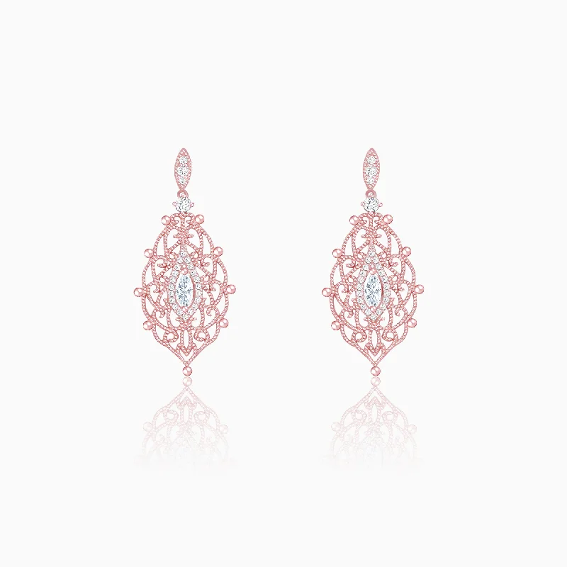 Women’s gemstone earrings-Rose Gold Opulent Desire Earrings