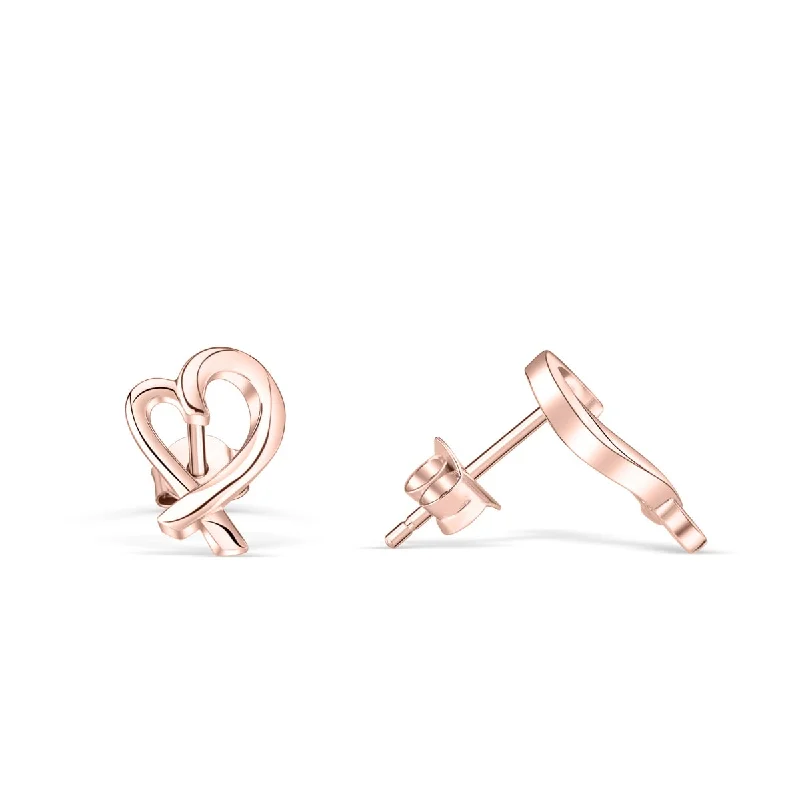 Women’s crystal stud earrings-The Ella - Rose Gold