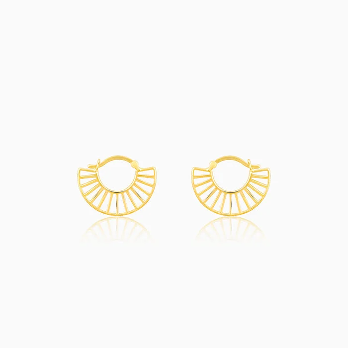 Women’s stud and hoop earrings-Golden Tracks Hoop Earrings