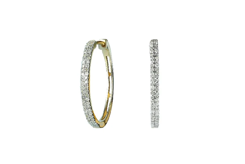 Women’s hoop and stud earrings-1/2 ctw Diamond Hoop Earrings