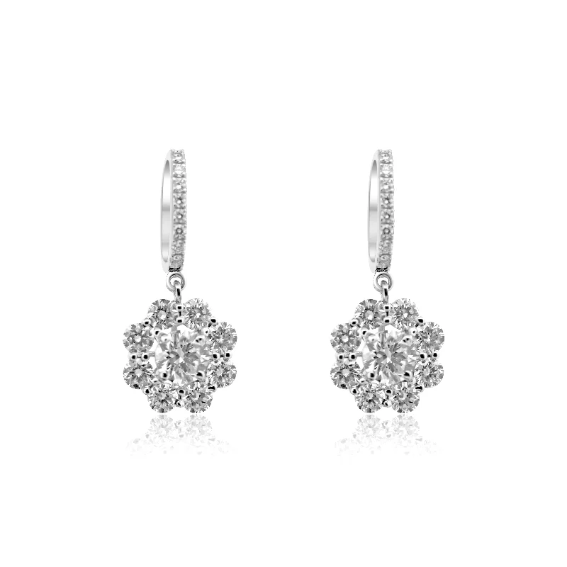 Women’s emerald stud earrings-Diamond Earrings 2.67cts TW