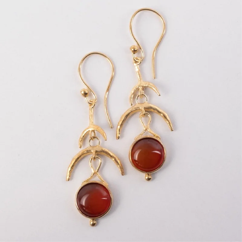 Women’s simple earrings-Carnelian Astarte Earrings