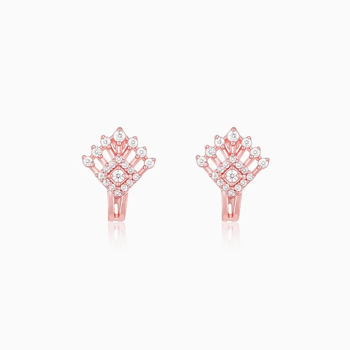 Women’s art deco earrings-Rose Gold Twilight Twinkle Earrings