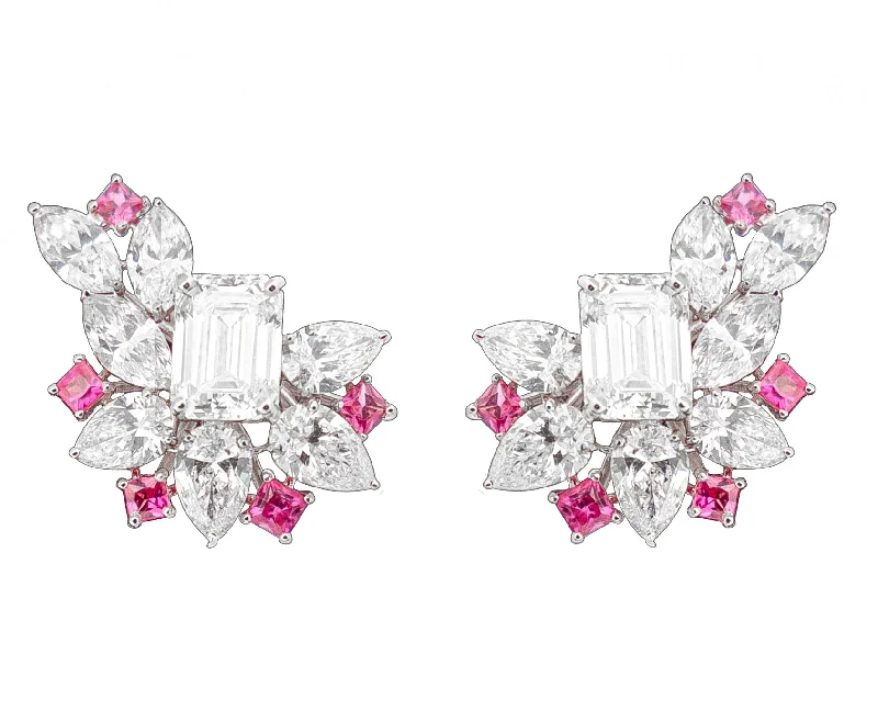 Women’s diamond earrings-Diamond Earrings 5.56cts TW