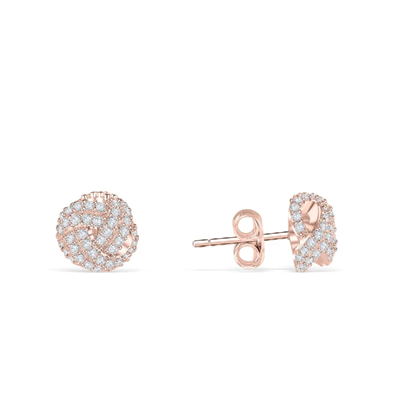 Women’s crystal earrings-The Audrey - Rose Gold