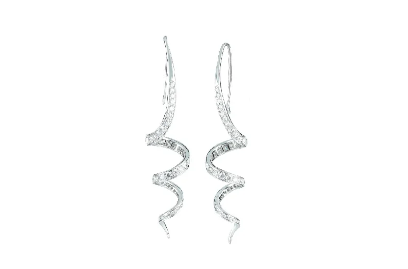 Women’s handmade earrings-4 ctw Diamond Swirl Earrings