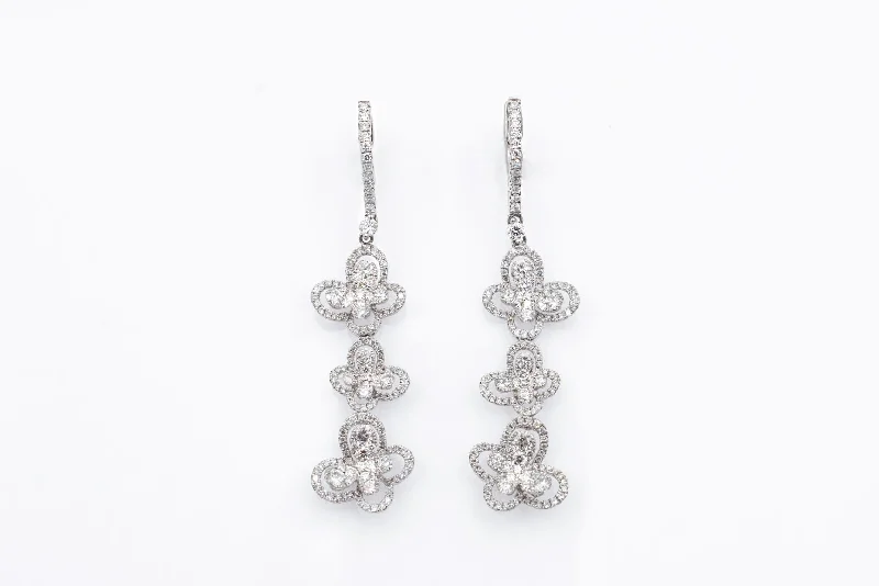 Women’s oversized earrings-2.14 ctw Butterfly Diamond Earrings 18k