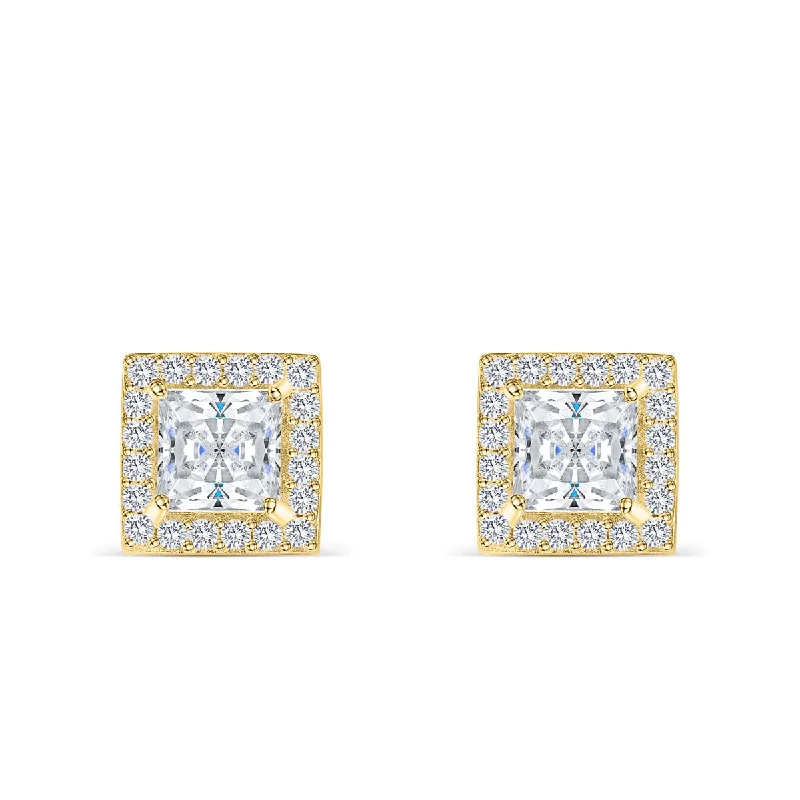 Women’s square earrings-The Arya - Gold