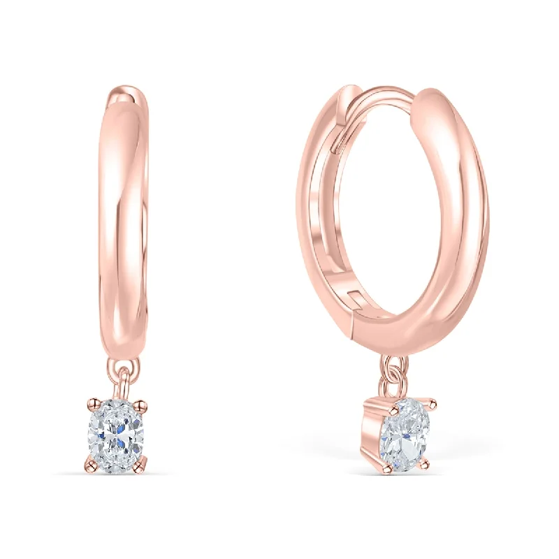 Women’s silver hoop earrings-The Cindy - Rose Gold